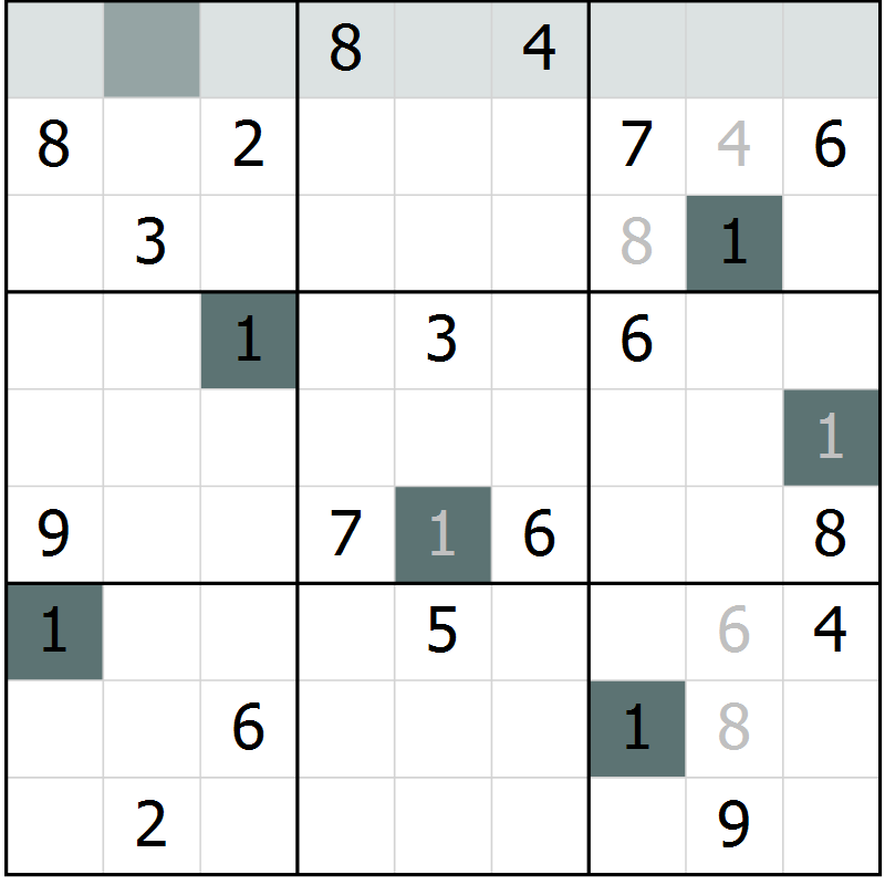 Position des candidats pour la solution de la Gr 16 page 18 du magazine de sudoku Expert n° 019