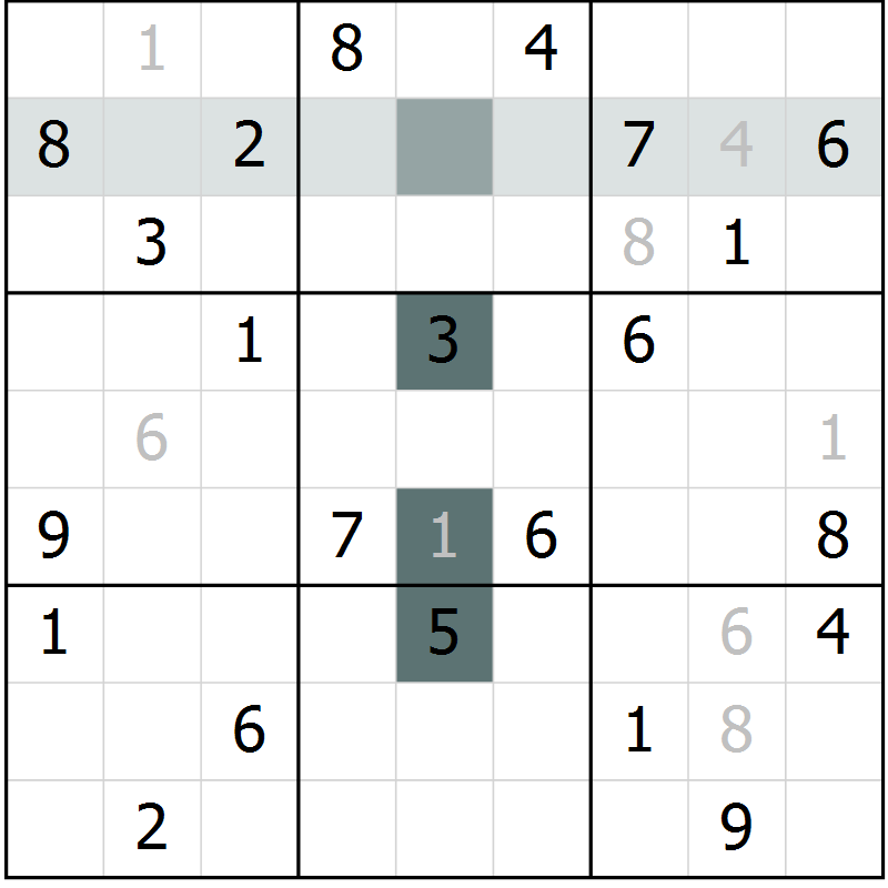 Position des candidats pour la solution de la Gr 16 page 18 du magazine de sudoku Expert n° 019