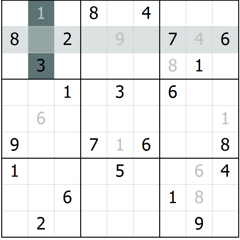 Position des candidats pour la solution de la Gr 16 page 18 du magazine de sudoku Expert n° 019