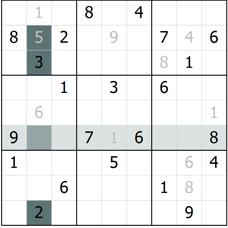 Position des candidats pour la solution de la Gr 16 page 18 du magazine de sudoku Expert n° 019