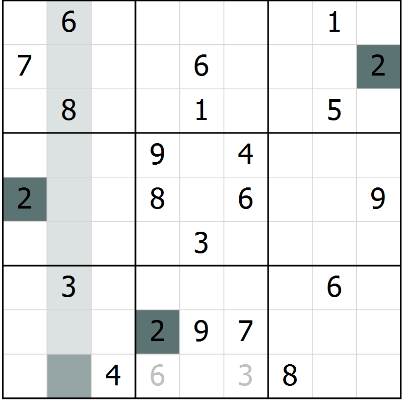 Position des candidats pour la solution de la Gr 17 page 19 du magazine de sudoku Expert n° 019
