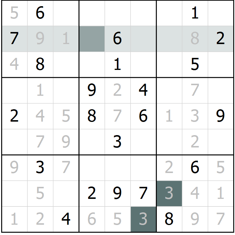 Position des candidats pour la solution de la Gr 17 page 19 du magazine de sudoku Expert n° 019