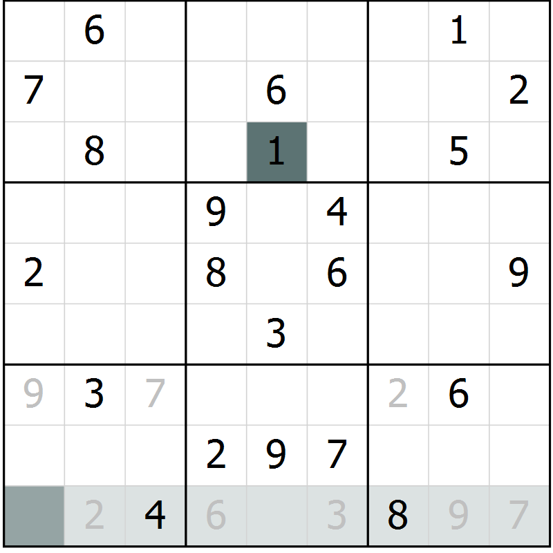 Position des candidats pour la solution de la Gr 17 page 19 du magazine de sudoku Expert n° 019