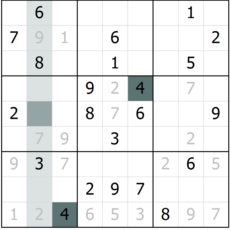 Position des candidats pour la solution de la Gr 17 page 19 du magazine de sudoku Expert n° 019