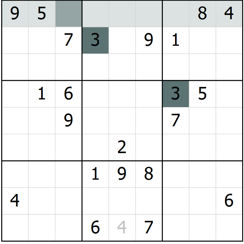 Position des candidats pour la solution de la Gr 18 page 20 du magazine de sudoku Expert n° 019