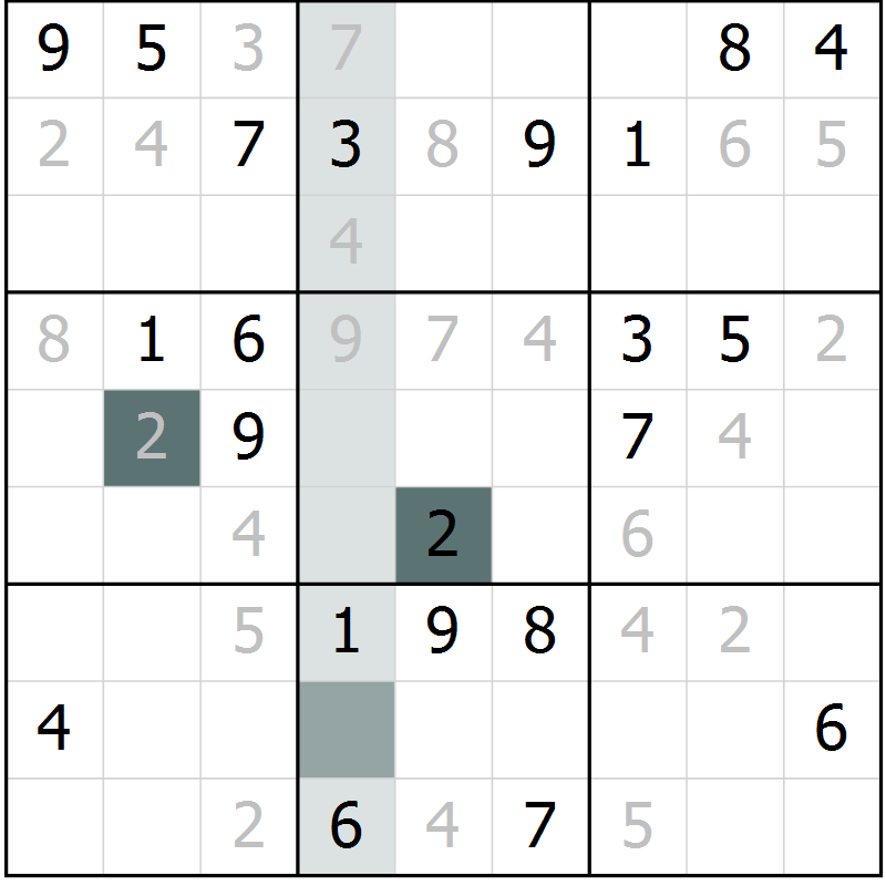 Position des candidats pour la solution de la Gr 18 page 20 du magazine de sudoku Expert n° 019