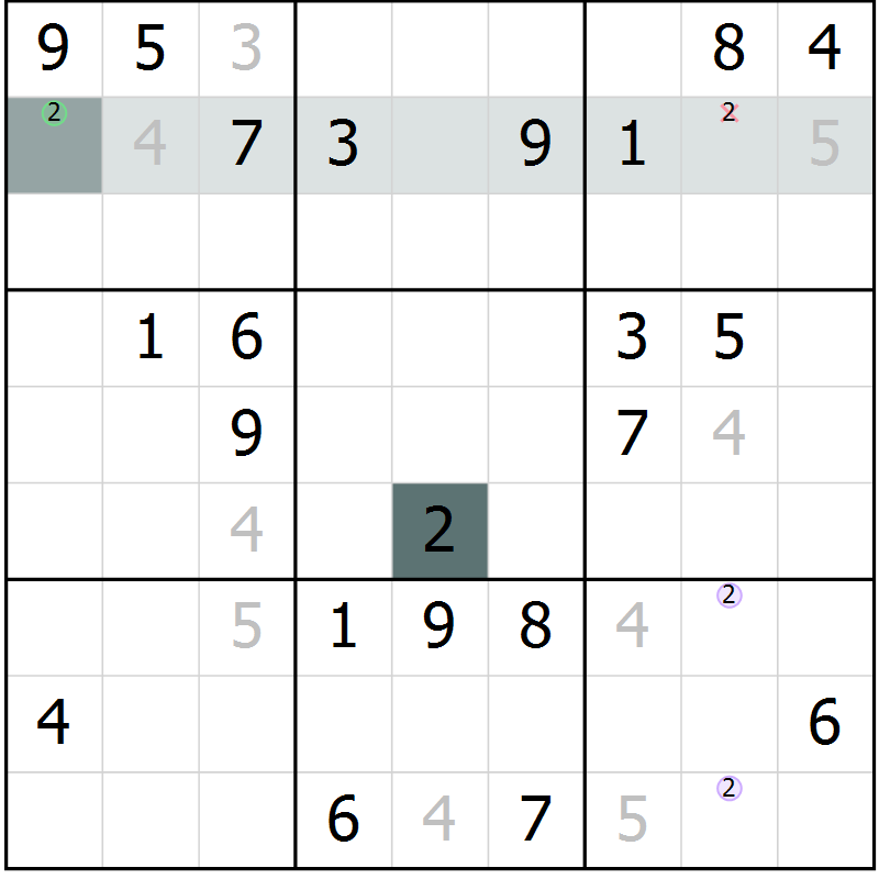 Position des candidats pour la solution de la Gr 18 page 20 du magazine de sudoku Expert n° 019