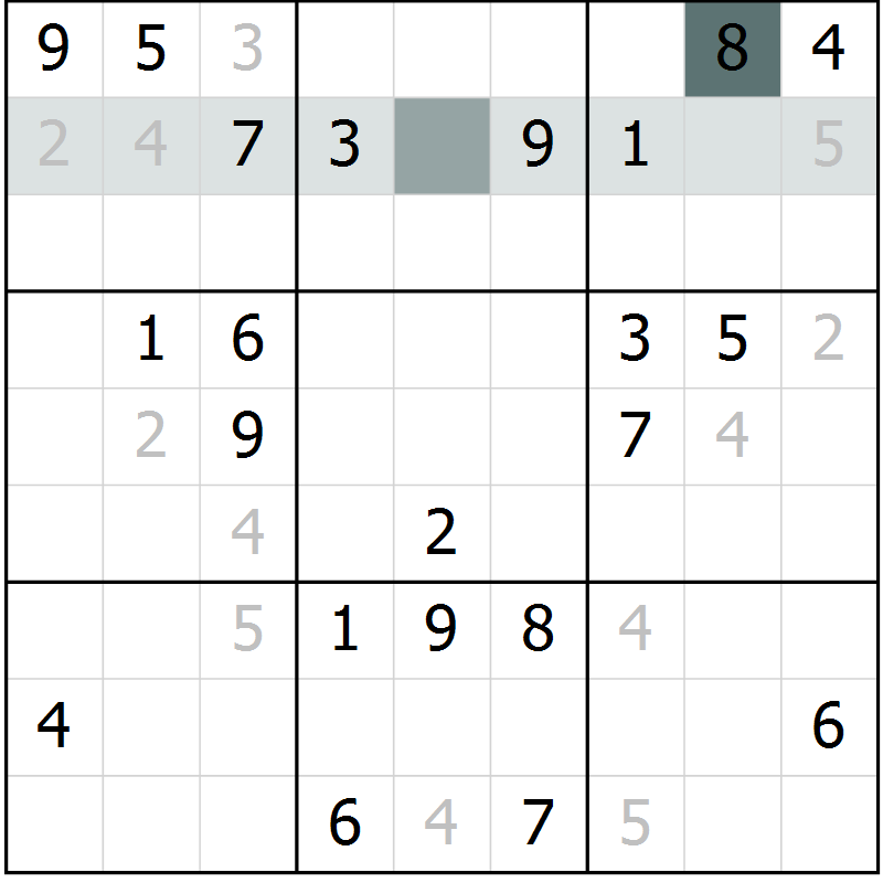 Position des candidats pour la solution de la Gr 18 page 20 du magazine de sudoku Expert n° 019