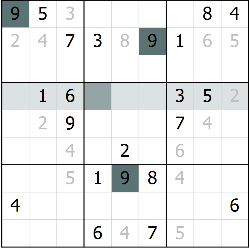 Position des candidats pour la solution de la Gr 18 page 20 du magazine de sudoku Expert n° 019