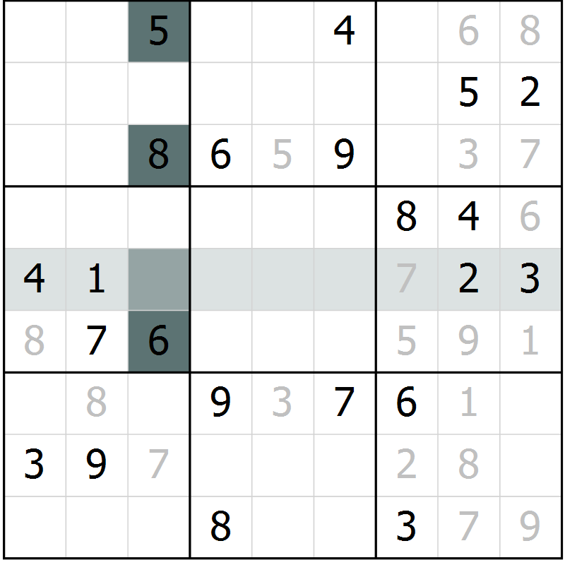 Position des candidats pour la solution de la Gr 19 page 21 du magazine de sudoku Expert n° 019