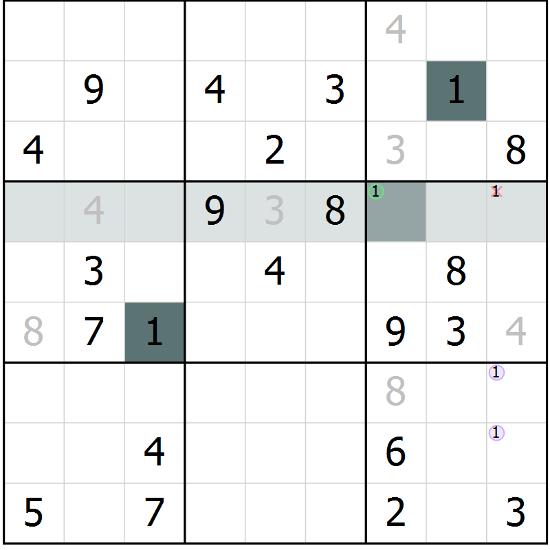 Position des candidats pour la solution de la Gr 20 page 22 du magazine de sudoku Expert n° 019