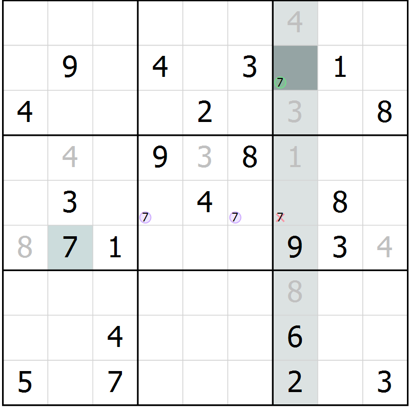 Position des candidats pour la solution de la Gr 20 page 22 du magazine de sudoku Expert n° 019
