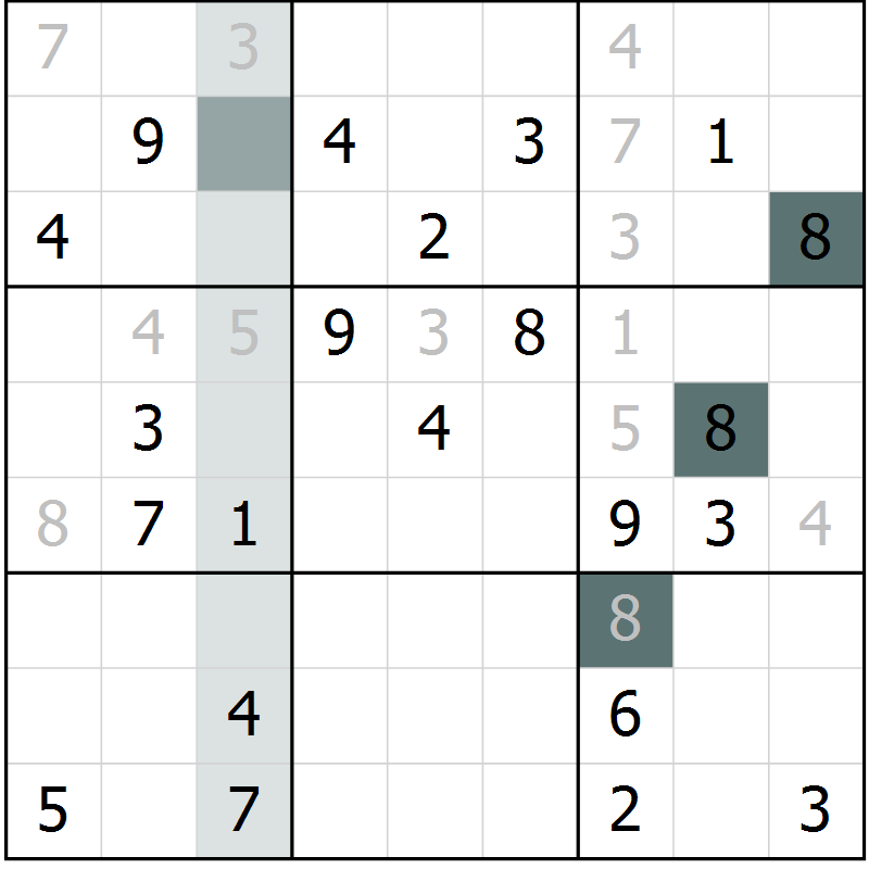 Position des candidats pour la solution de la Gr 20 page 22 du magazine de sudoku Expert n° 019