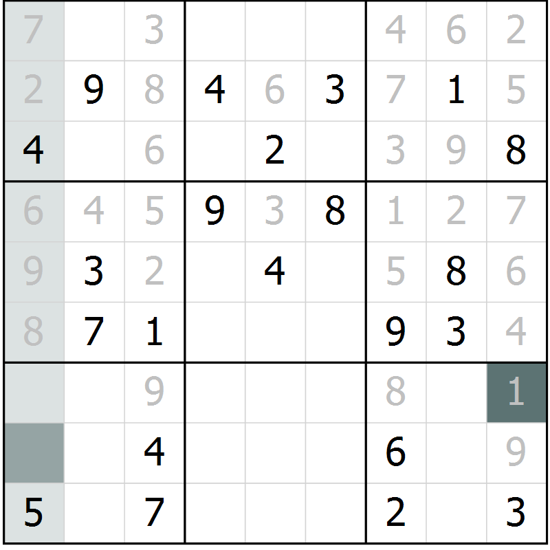 Position des candidats pour la solution de la Gr 20 page 22 du magazine de sudoku Expert n° 019