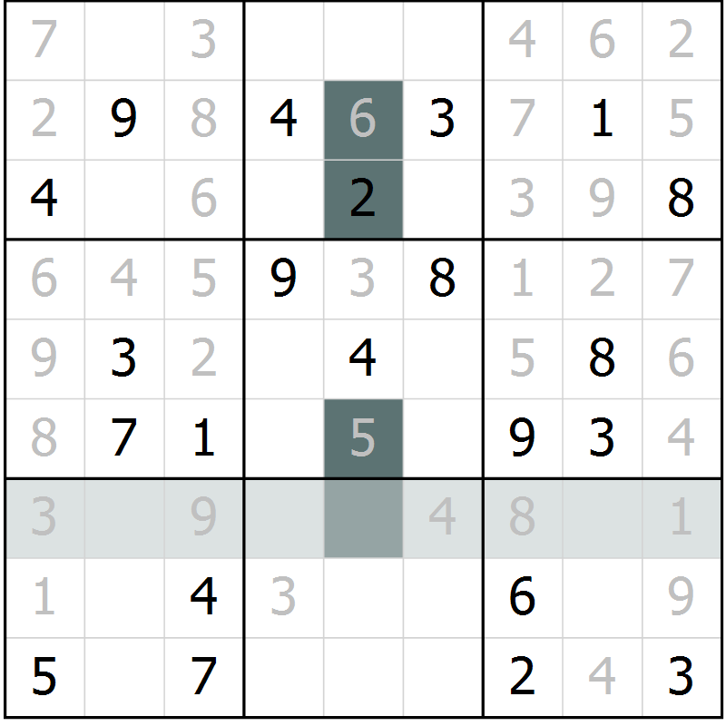Position des candidats pour la solution de la Gr 20 page 22 du magazine de sudoku Expert n° 019