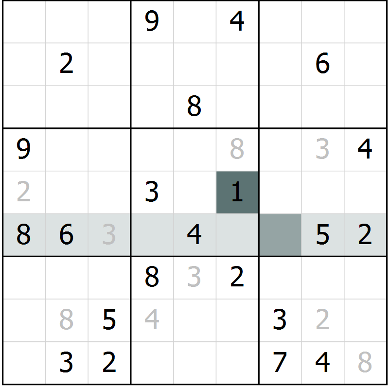 Position des candidats pour la solution de la Gr 21 page 23 du magazine de sudoku Expert n° 019