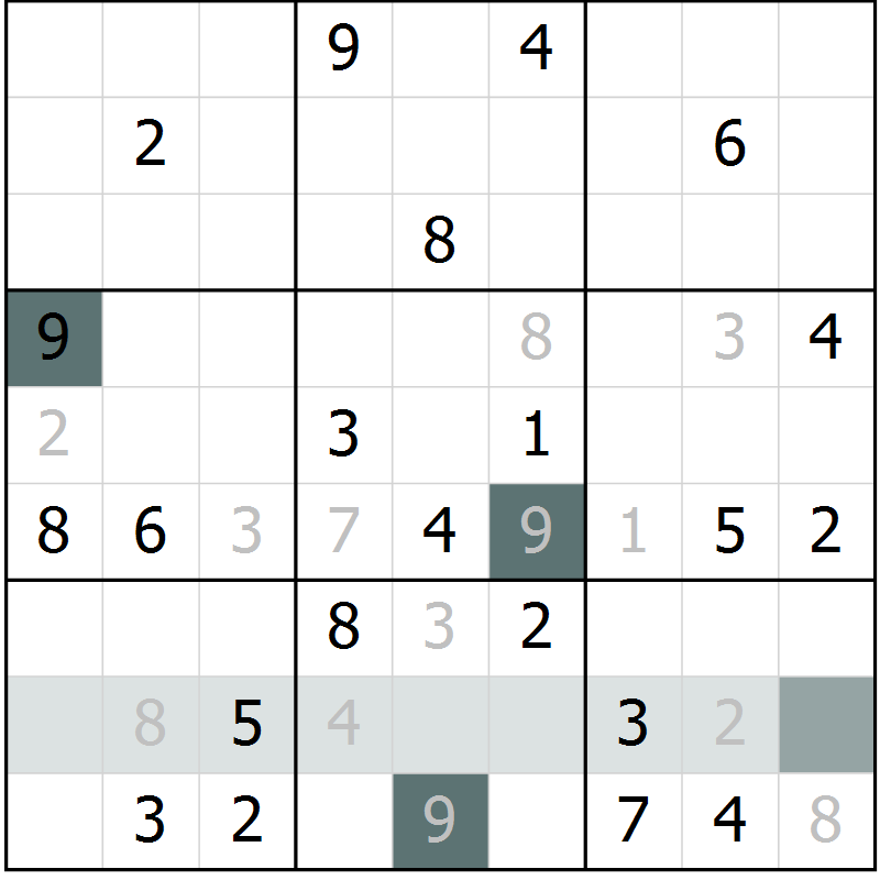 Position des candidats pour la solution de la Gr 21 page 23 du magazine de sudoku Expert n° 019
