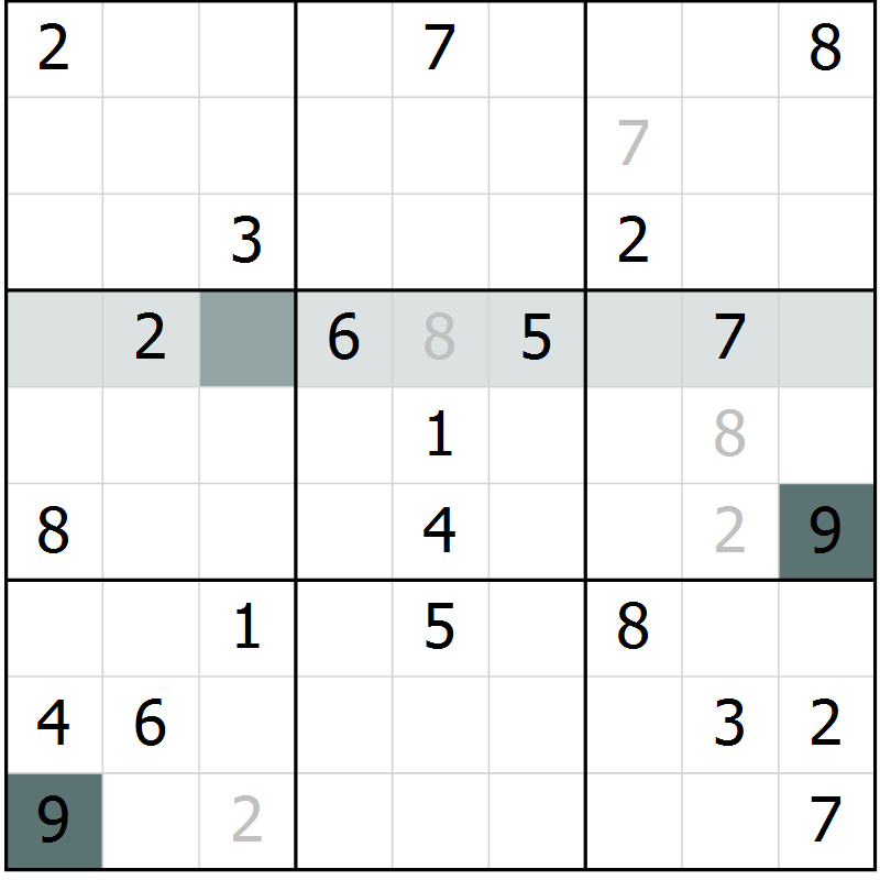 Position des candidats pour la solution de la Gr 22 page 24 du magazine de sudoku Expert n° 019