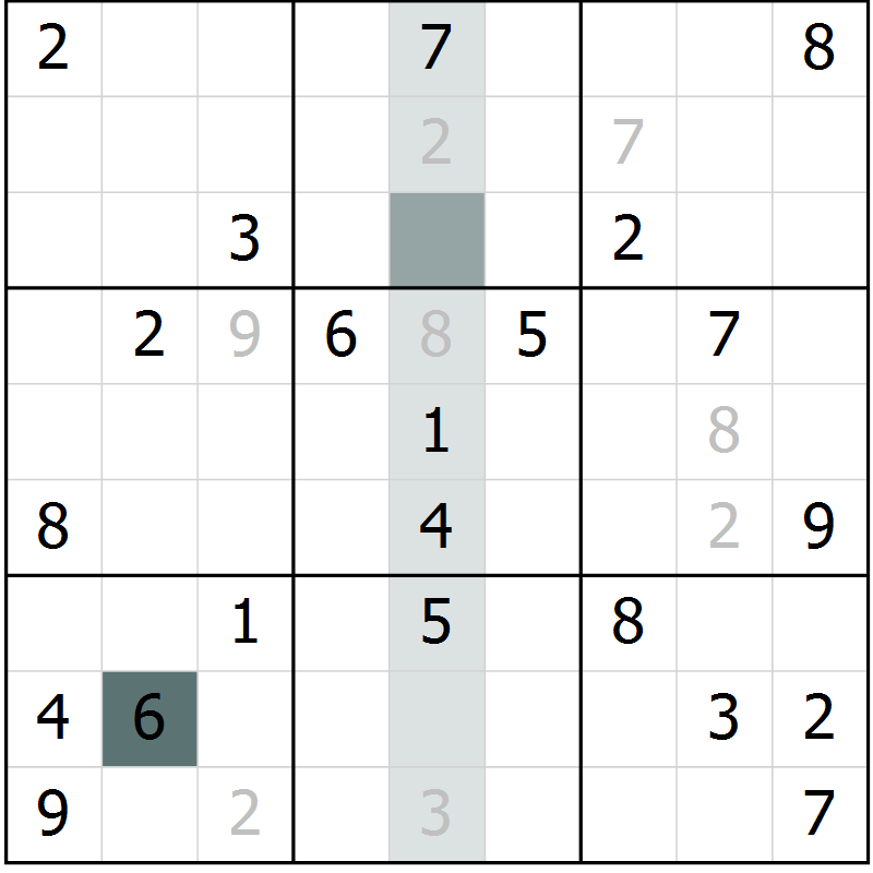 Position des candidats pour la solution de la Gr 22 page 24 du magazine de sudoku Expert n° 019