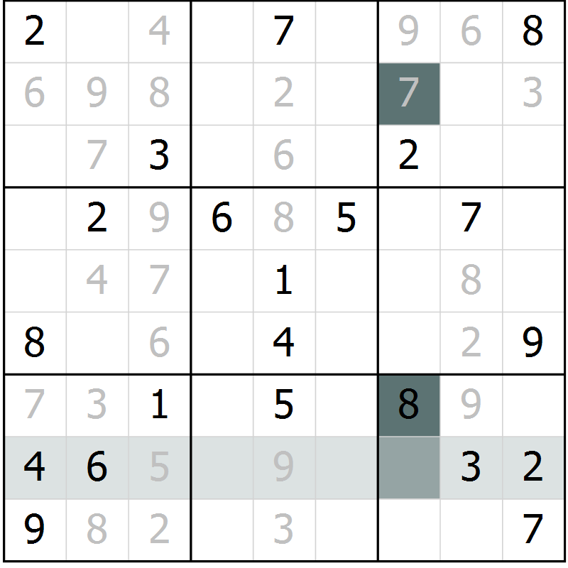 Position des candidats pour la solution de la Gr 22 page 24 du magazine de sudoku Expert n° 019