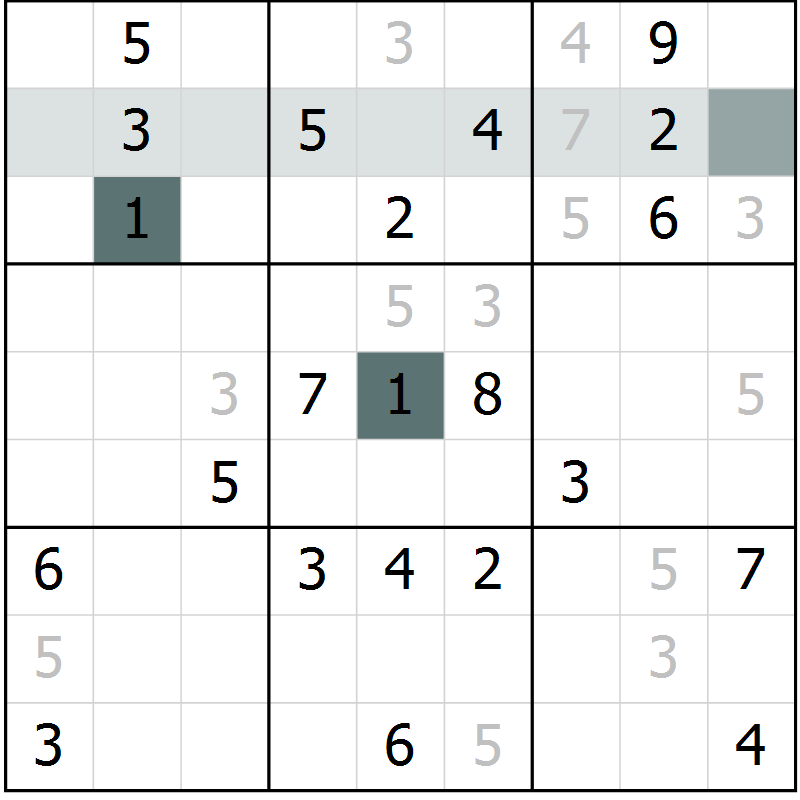 Position des candidats pour la solution de la Gr 24 page 26 du magazine de sudoku Expert n° 019