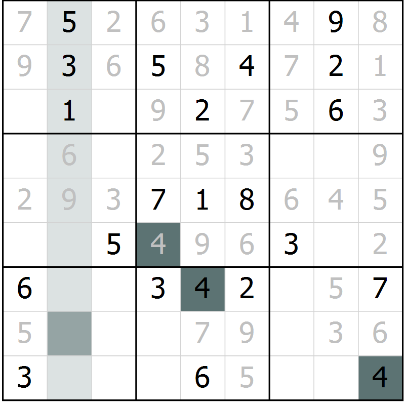 Position des candidats pour la solution de la Gr 24 page 26 du magazine de sudoku Expert n° 019
