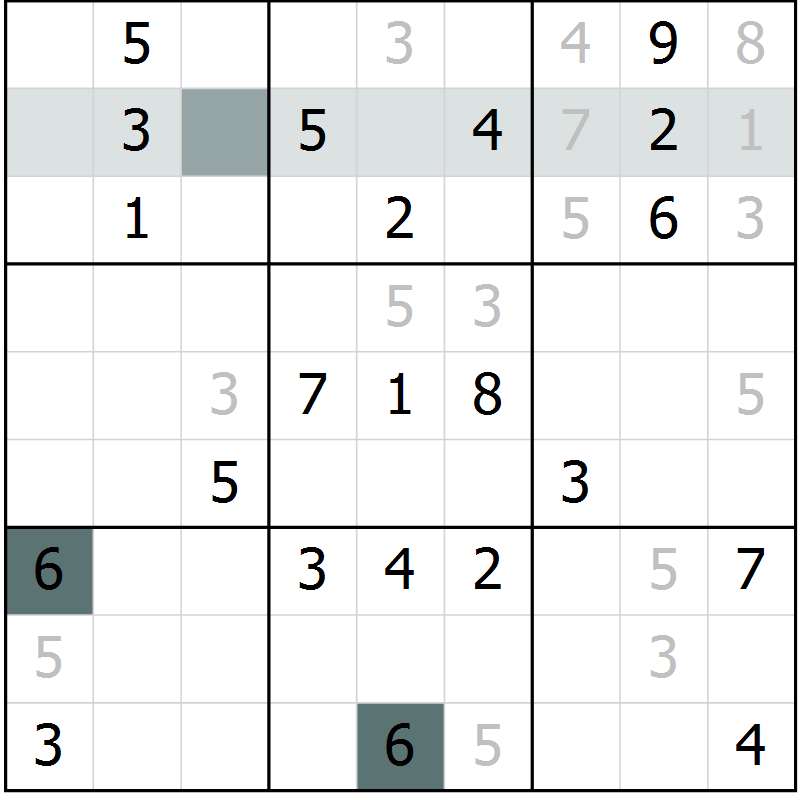 Position des candidats pour la solution de la Gr 24 page 26 du magazine de sudoku Expert n° 019