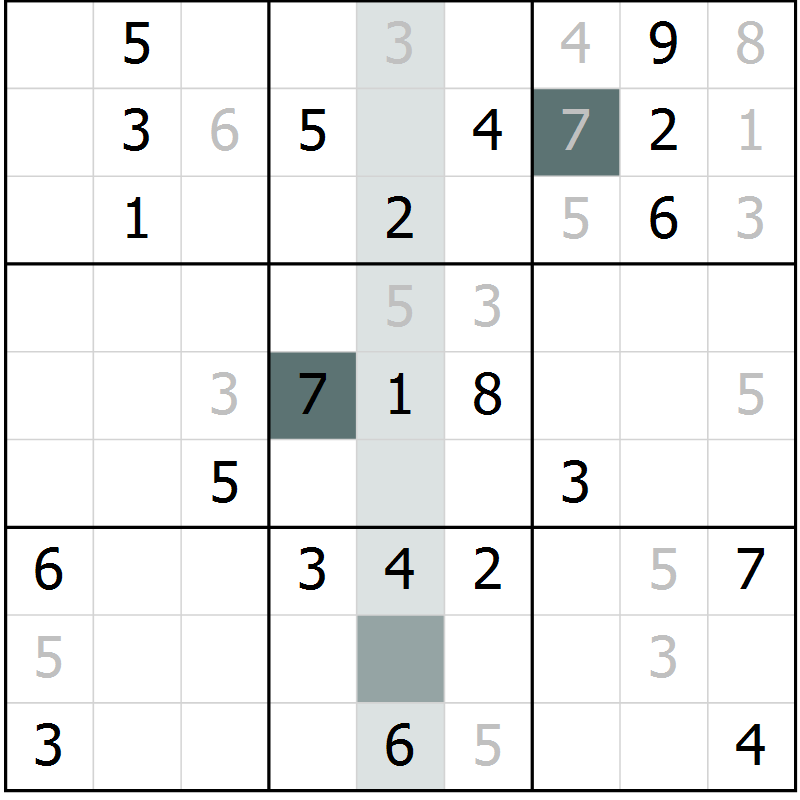 Position des candidats pour la solution de la Gr 24 page 26 du magazine de sudoku Expert n° 019