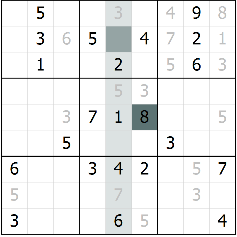 Position des candidats pour la solution de la Gr 24 page 26 du magazine de sudoku Expert n° 019