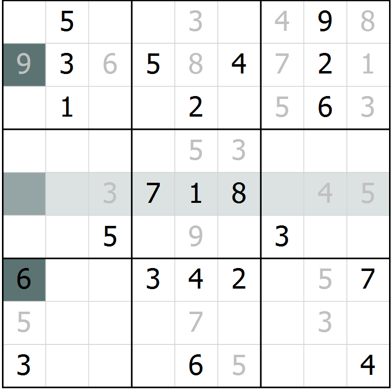 Position des candidats pour la solution de la Gr 24 page 26 du magazine de sudoku Expert n° 019