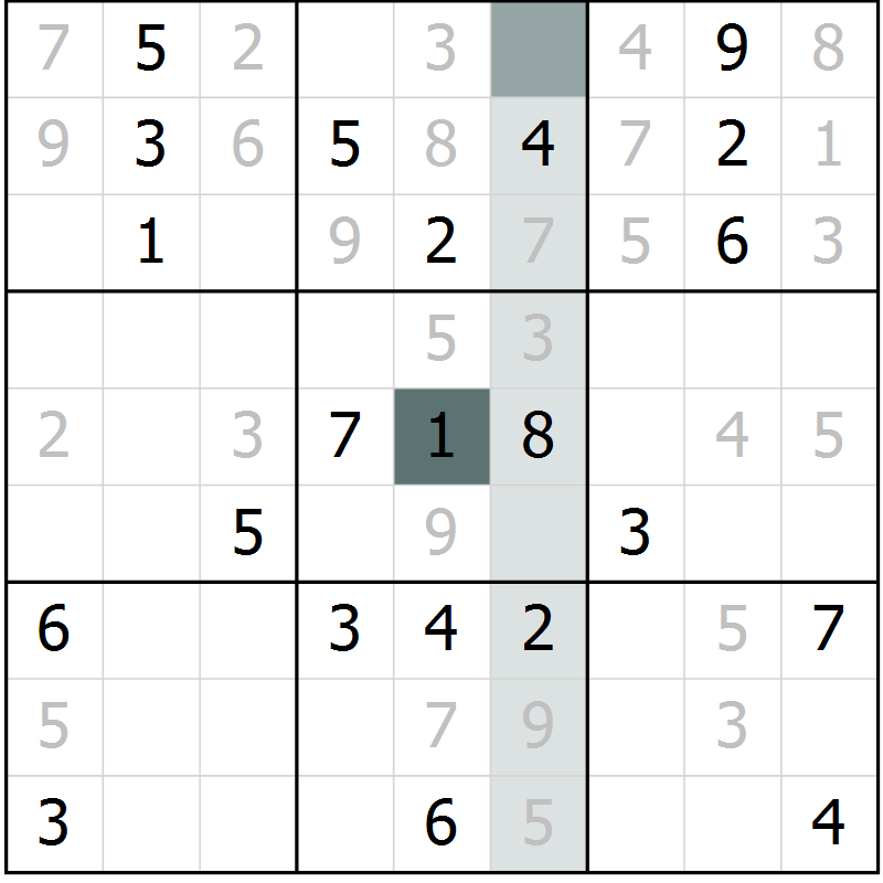 Position des candidats pour la solution de la Gr 24 page 26 du magazine de sudoku Expert n° 019