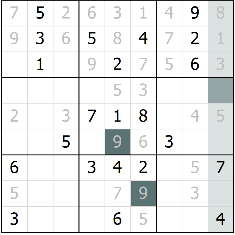 Position des candidats pour la solution de la Gr 24 page 26 du magazine de sudoku Expert n° 019
