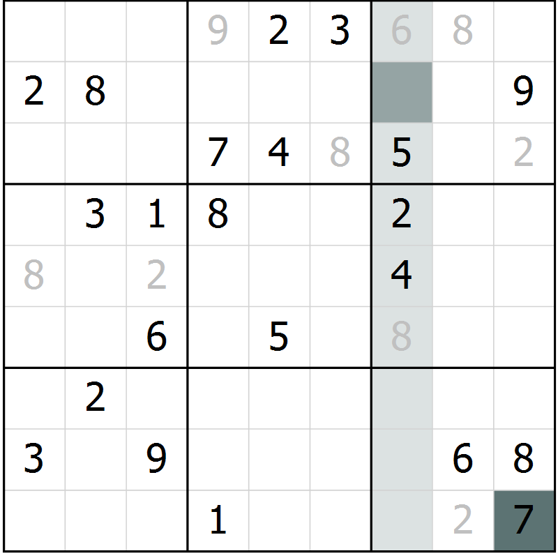 Position des candidats pour la solution de la Gr 26 page 28 du magazine de sudoku Expert n° 019