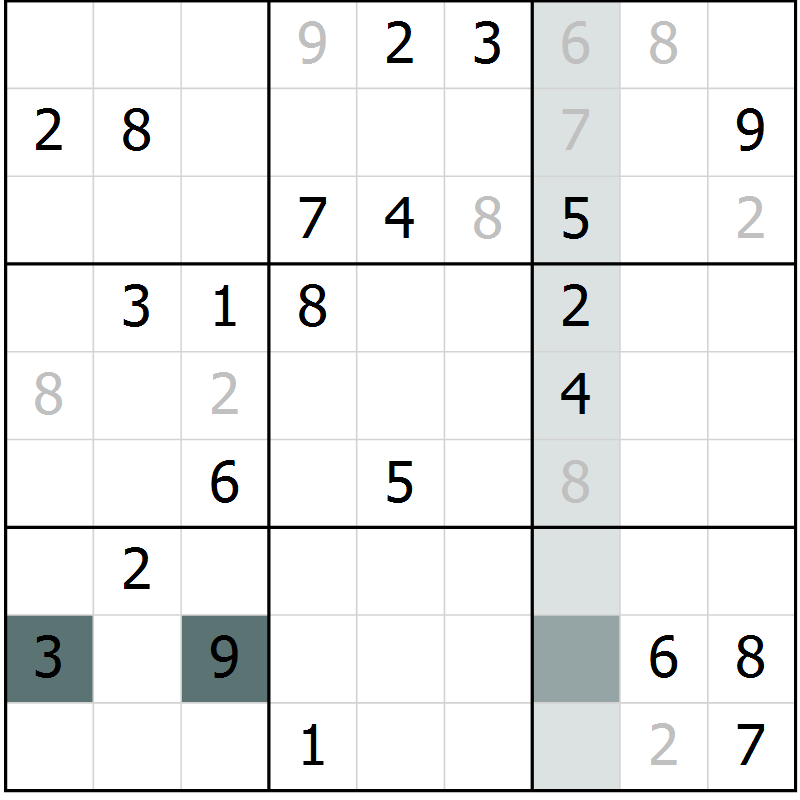 Position des candidats pour la solution de la Gr 26 page 28 du magazine de sudoku Expert n° 019