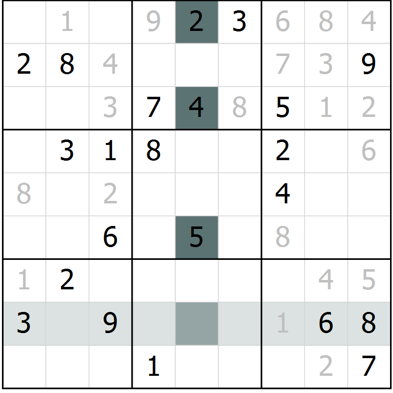 Position des candidats pour la solution de la Gr 26 page 28 du magazine de sudoku Expert n° 019