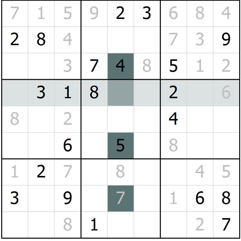 Position des candidats pour la solution de la Gr 26 page 28 du magazine de sudoku Expert n° 019