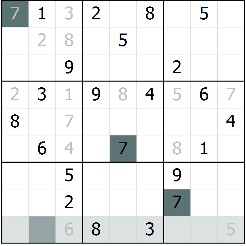 Position des candidats pour la solution de la Gr 27 page 29 du magazine de sudoku Expert n° 019