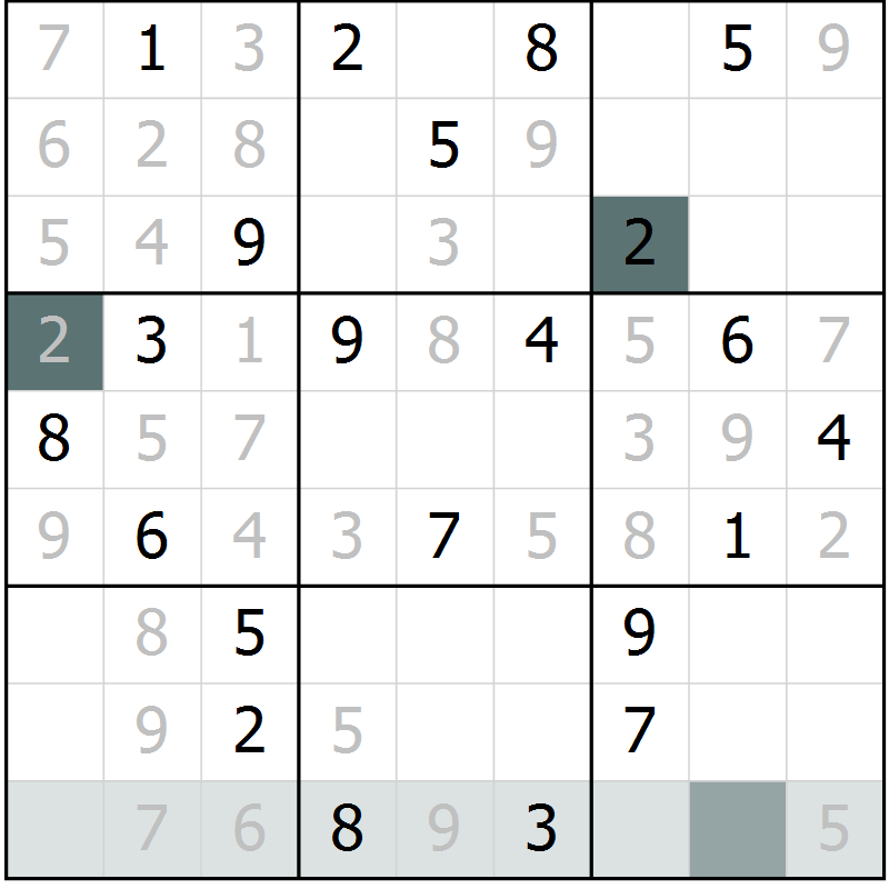 Position des candidats pour la solution de la Gr 27 page 29 du magazine de sudoku Expert n° 019