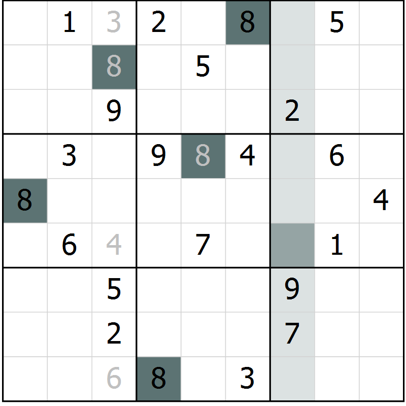 Position des candidats pour la solution de la Gr 27 page 29 du magazine de sudoku Expert n° 019
