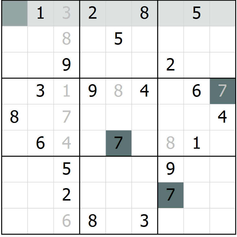 Position des candidats pour la solution de la Gr 27 page 29 du magazine de sudoku Expert n° 019
