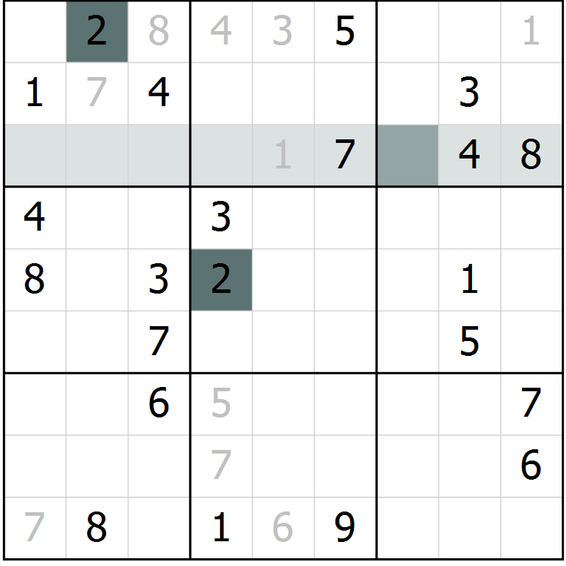 Position des candidats pour la solution de la Gr 28 page 30 du magazine de sudoku Expert n° 019