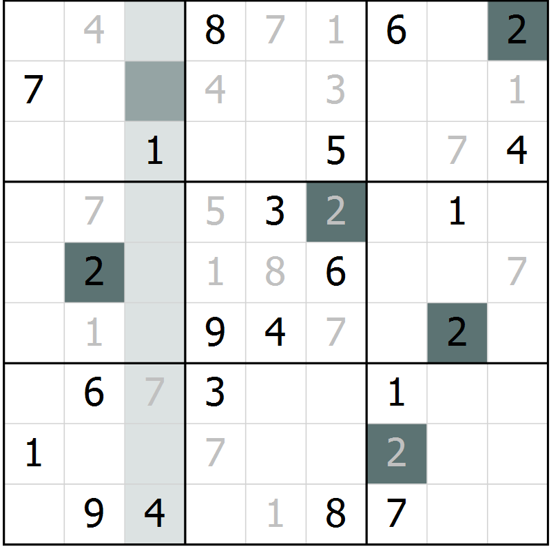 Position des candidats pour la solution de la Gr 29 page 31 du magazine de sudoku Expert n° 019