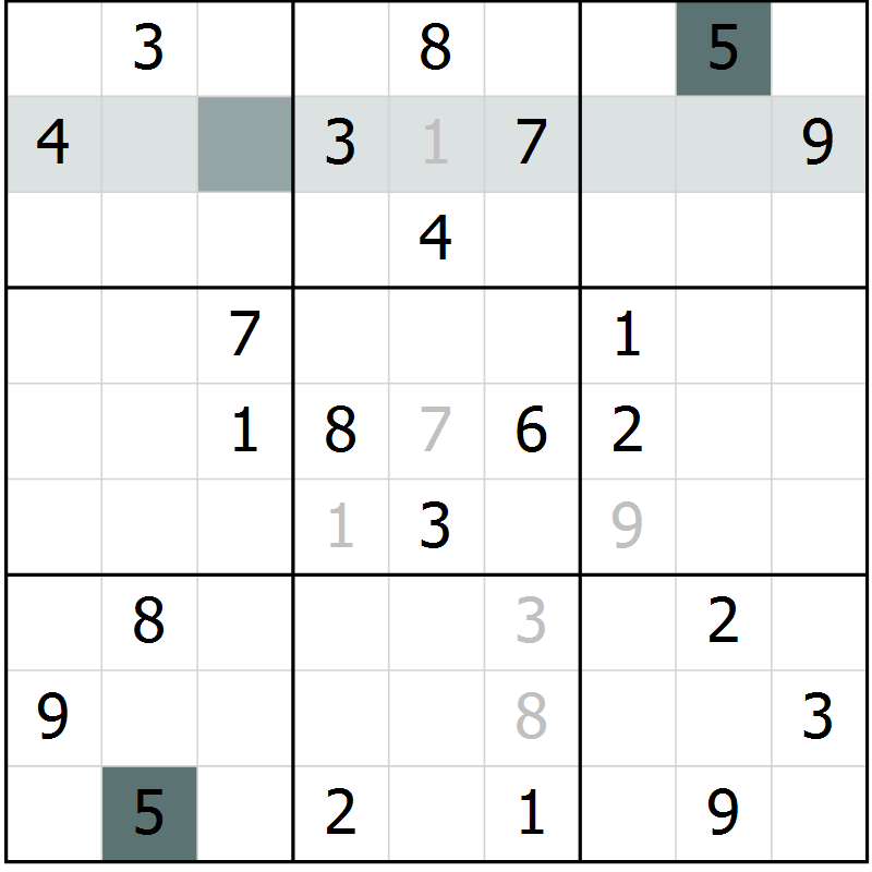 Position des candidats pour la solution de la Gr 3 page 5 du magazine de sudoku Expert n° 019