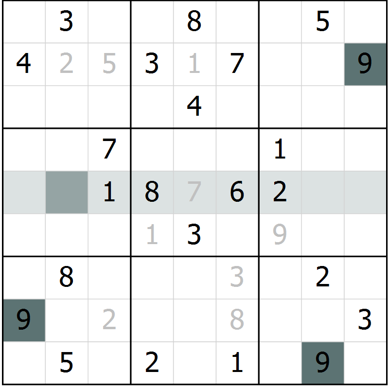 Position des candidats pour la solution de la Gr 3 page 5 du magazine de sudoku Expert n° 019
