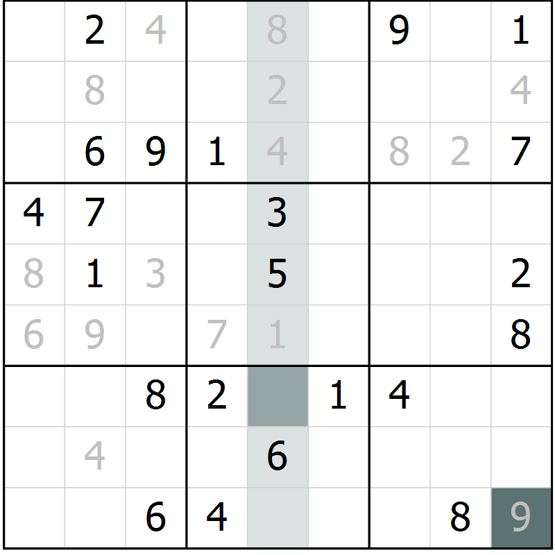 Position des candidats pour la solution de la Gr 30 page 32 du magazine de sudoku Expert n° 019