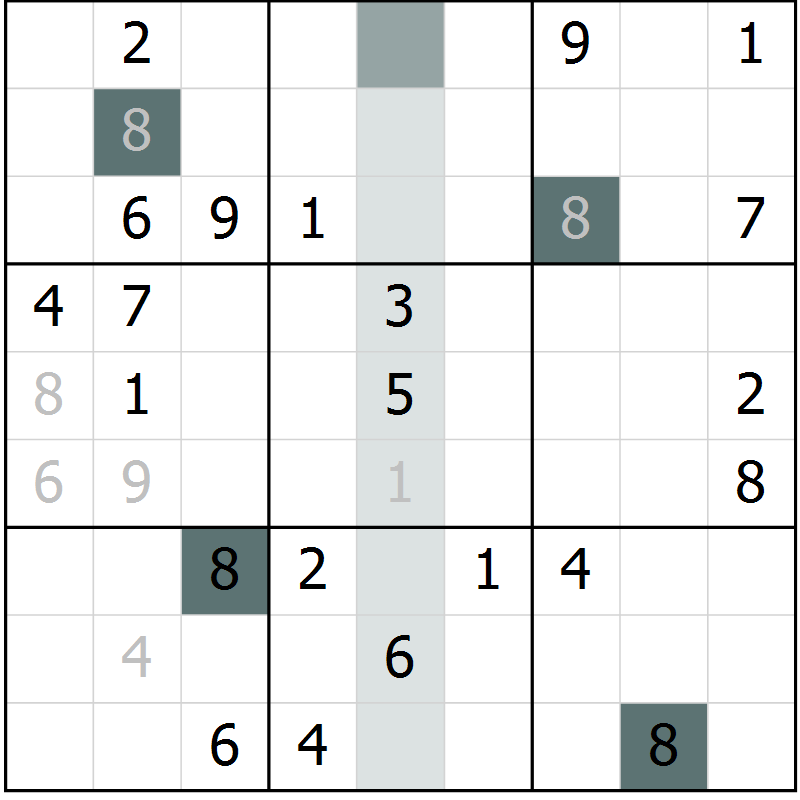 Position des candidats pour la solution de la Gr 30 page 32 du magazine de sudoku Expert n° 019