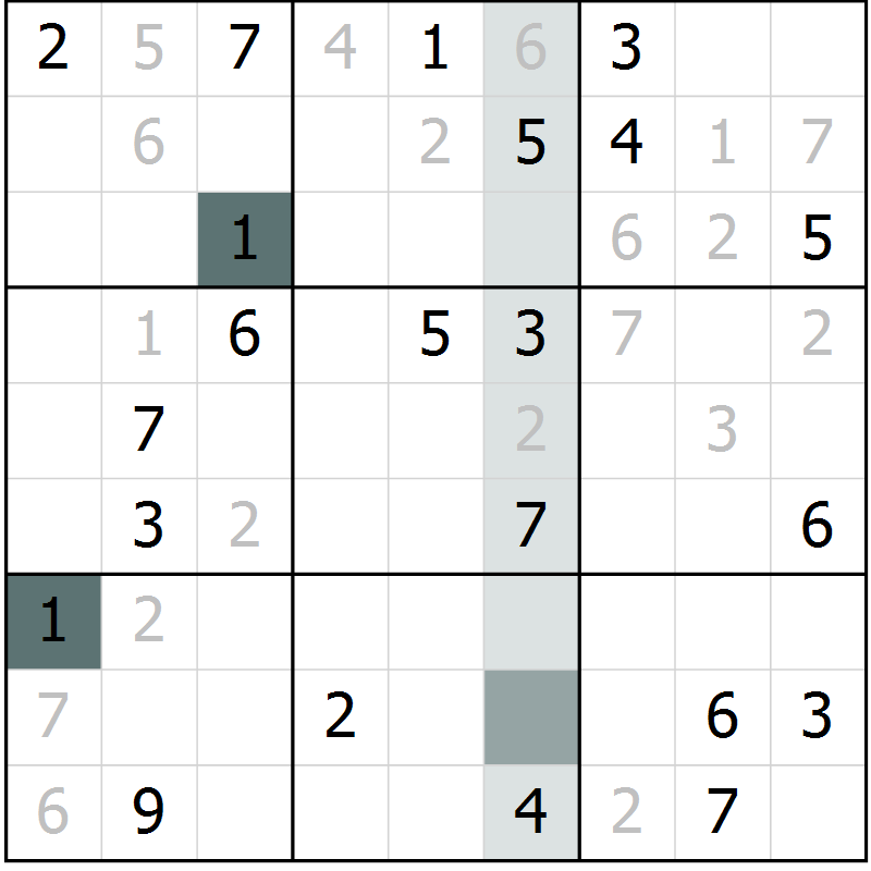 Position des candidats pour la solution de la Gr 31 page 33 du magazine de sudoku Expert n° 019