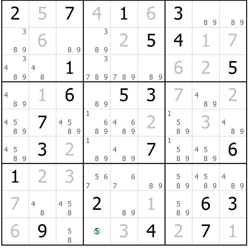 Position des candidats pour la solution de la Gr 31 page 33 du magazine de sudoku Expert n° 019