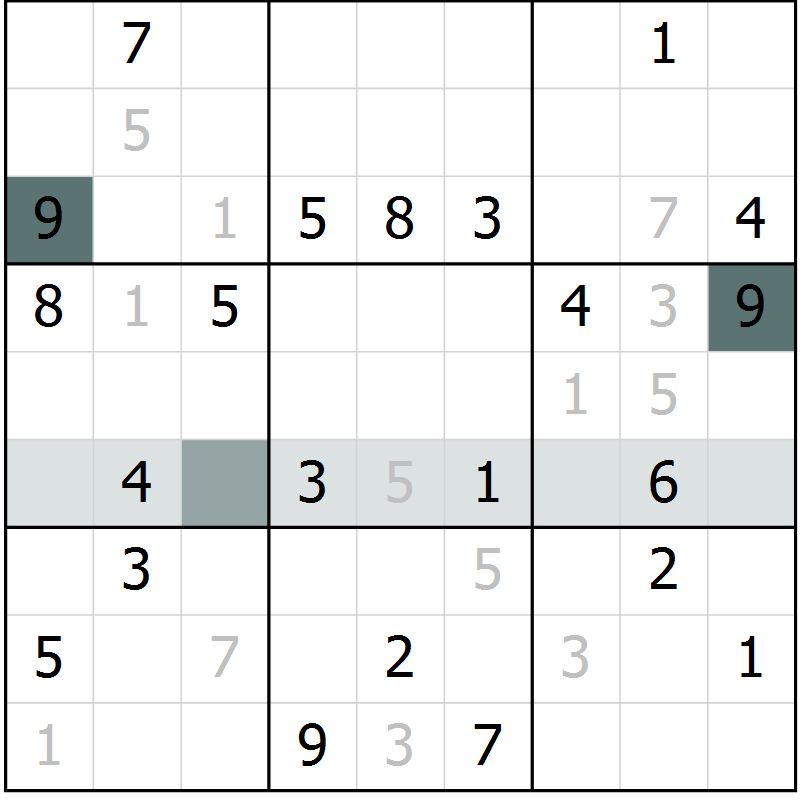 Position des candidats pour la solution de la Gr 32 page 34 du magazine de sudoku Expert n° 019