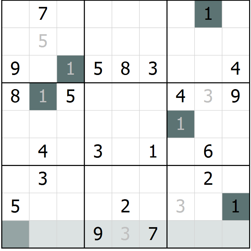 Position des candidats pour la solution de la Gr 32 page 34 du magazine de sudoku Expert n° 019